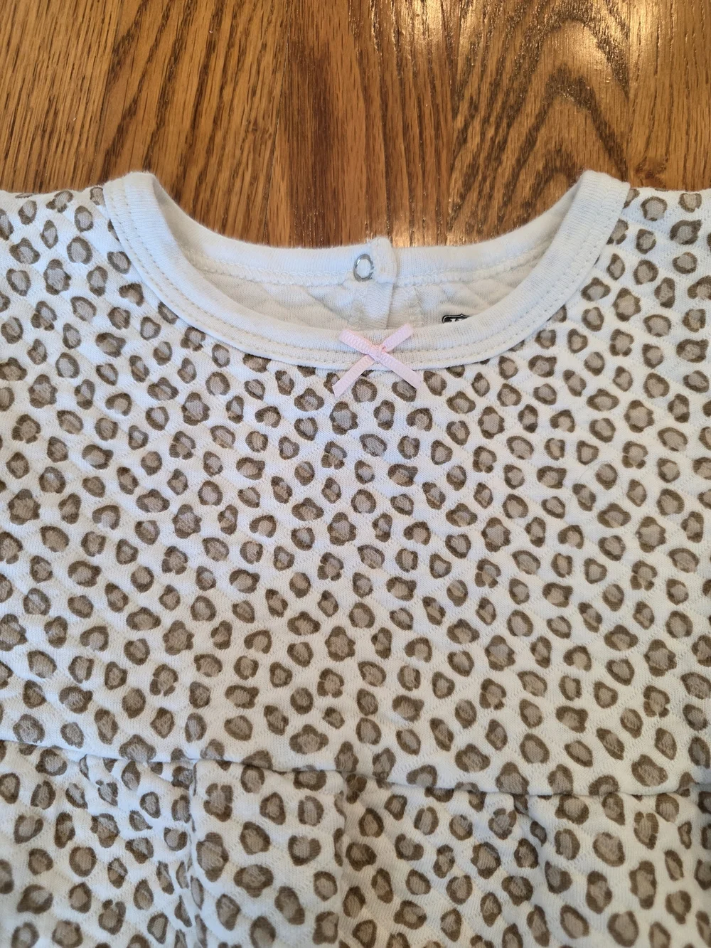 Toddler Girls' Long-Sleeve Leopard Print Dress - White & Brown